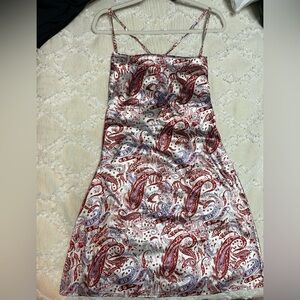 Paisley Print Satin Dress